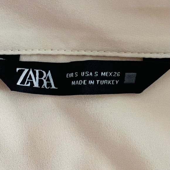 NWOT Zara Beige Button Up Blouse Size Small - Picture 7 of 11